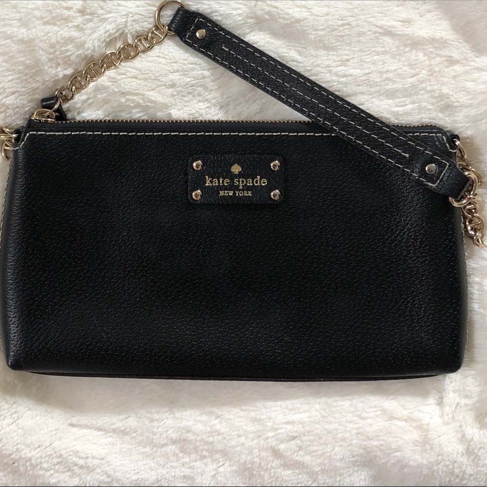 KATE SPADE Byrd Wellesley Black Bag w/ Gold Chain